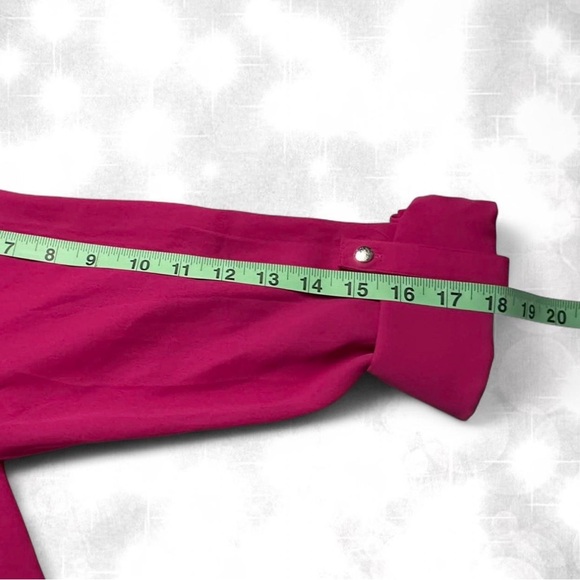 Barbiecore Hot Pink Y2K Style Long Sleeve Blouse - Picture 6 of 7